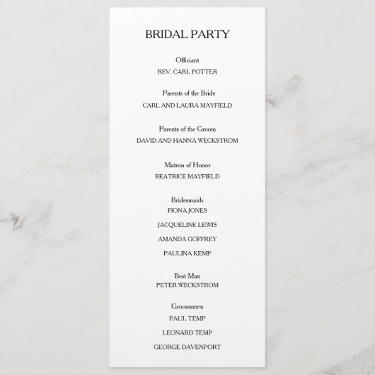 Rustieke kraft bruiloft programma hart kalligrafie (Achterkant)