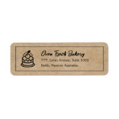 Rustieke Kraft Cake Bakery retour adres Etiket (Voorkant)