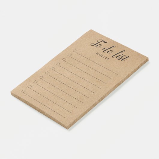 Rustieke Kraft Checkbox Takenlijst Post-it® Notes (Schuin)