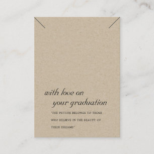 RUSTIEKE KRAFT CHIC AFSTUDEREN KETTING DISPLAY KAA PLAATSKAARTJE