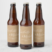Rustieke kraft elegante handtekening Script bruilo Bier Etiket (Flessen)