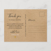 Rustieke Kraft Elegante Script Bedankt Briefkaart (Achterkant)