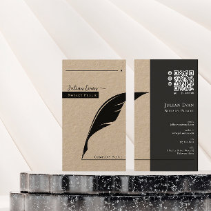 Rustieke Kraft Feather pen penpunt Notaris Public Visitekaartje