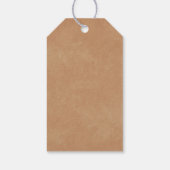 Rustieke Kraft Floral Brown Cream Dank u bruiloft Cadeaulabel (Achterkant)