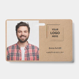 Rustieke Kraft foto-werknemersidentiteit ontwerp Badge