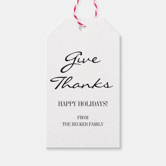 Rustieke Kraft Geef Bedankt Thanksgiving Gift Labe Cadeaulabel (Voorkant)