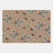 Rustieke Kraft gemengde sparren dennenappels rode  Inpakpapier Vel (Voorkant 2)