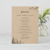 Rustieke Kraft Hand-getrokken bergen & dennen brui Menu (Staand voorkant)