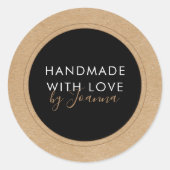 Rustieke Kraft Handmade Product Business Label (Voorkant)