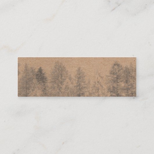 Rustieke kraft Herfst blush pijnbomen bruiloft det Mini Visitekaartje (Achterkant)