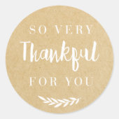 Rustieke Kraft herfst Herfst Thanksgiving Gift Ronde Sticker (Voorkant)