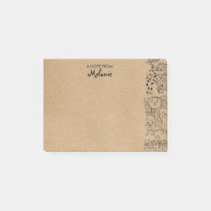 Rustieke Kraft Katten Illustratie Persoonlijk Post-it® Notes