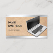 Rustieke Kraft Laptop PC Computer Reparatie Techni Visitekaartje (Voorkant)