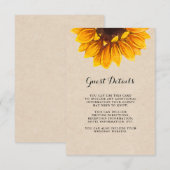 Rustieke Kraft Look met Bloem Guest Details Informatiekaartje (Voorkant / Achterkant)