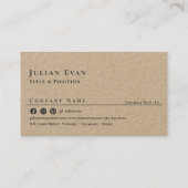 Rustieke Kraft Moderne Minimalistische QR-code Visitekaartje (Achterkant)