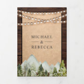 Rustieke Kraft Mountain Forest Foto Collage Bruilo Drieluik Uitnodiging (Cover)