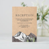 Rustieke Kraft Mountain Forest Trouwreceptie Informatiekaartje (Staand voorkant)