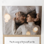 Rustieke kraft multi foto Kerst Drieluik Wenskaart (Binnenzijde eerst)