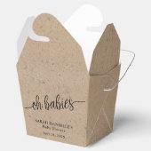 Rustieke Kraft Oh Baby's Custom Take Out Bedankdoosjes (Geopend)