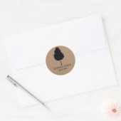 Rustieke Kraft Papier Bos Boom Bruiloft Ronde Sticker (Envelop)