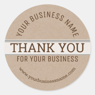 Rustieke Kraft papier business dank u Ronde Sticker