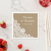 Rustieke Kraft papier en kant bruiloft servetten (Insitu)