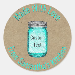 Rustieke Kraft Papier Keuken Mason Jar Aangepaste Ronde Sticker