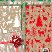 Rustieke Kraft Red Woodland Forest rendieren Cadeaupapier