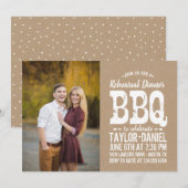 Rustieke Kraft repetitie diner BBQ foto uitnodigin Kaart (Voorkant / Achterkant)