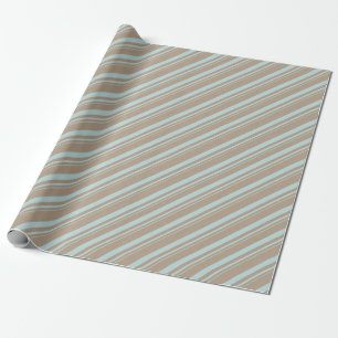 Rustieke Kraft Sage Green Stripes Vakantie Cadeaupapier