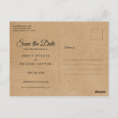 Rustieke Kraft Save the Date Foto Handschrift Briefkaart (Achterkant)