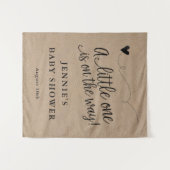 Rustieke Kraft Script Baby shower Achtergrond Wandkleed (Voorkant (horizontaal))