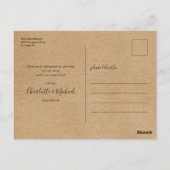 Rustieke Kraft Script Foto Trouw Dank Je  Briefkaart (Achterkant)
