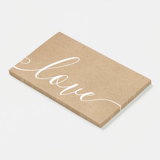 Rustieke Kraft Script Liefde Post-it® Notes (Schuin)