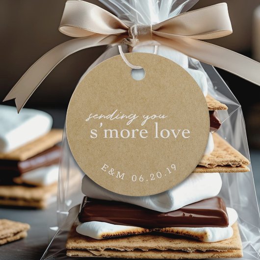 Rustieke Kraft S'mores Bruiloft Bedankjes Labels