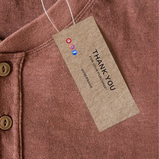 Rustieke Kraft Social Media Iconen Kleding Hang La Mini Visitekaartjes