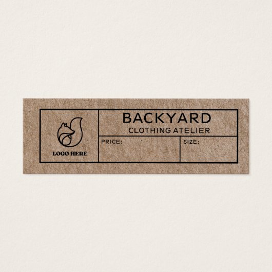 Rustieke Kraft Social Media Iconen Kleding Hang La Mini Visitekaartjes (Voorkant)