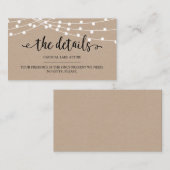 Rustieke kraft string lichten, Onze Details, websi Informatiekaartje (Voorkant / Achterkant)