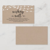 Rustieke kraft string lichten, Wedding Wishing Wel Informatiekaartje (Voorkant / Achterkant)