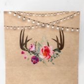 Rustieke Kraft String Lights Bloemstalen gewei bru Drieluik Uitnodiging (Binnenzijde eerst)