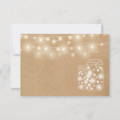Rustieke Kraft String Lights Mason Jars RSVP-kaart RSVP Kaartje (Achterkant)