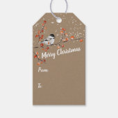 Rustieke Kraft Zwart Pet Chickadee Ilex Berry Snow Cadeaulabel (Voorkant)