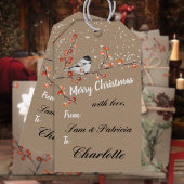 Rustieke Kraft Zwart Pet Chickadee Ilex Berry Snow Cadeaulabel