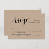 Rustieke Kraft, Zwarte letterkleur, Trouw RSVP kaa Informatiekaartje (Voorkant / Achterkant)