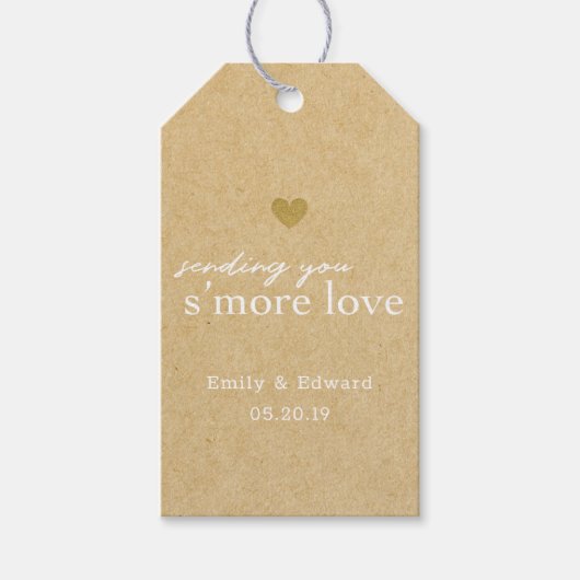 Rustieke Kraft's meer Liefde Custom Wedding Favor  Cadeaulabel (Voorkant)