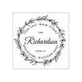 Rustieke krans familienaam 	rubberstempel (Afrduk)