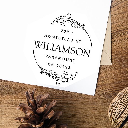 Rustieke krans  letters retouradres  zelfinktende stempel