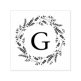 Rustieke krans monogram zelf-inkt stempel