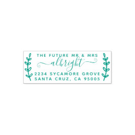 Rustieke krans & script "Future Mr & Mrs" Adres Zelfinktende Stempel