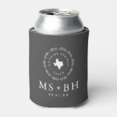 Rustieke krans Texas Bruiloft Monogram | Houtskool Blikjeskoeler (Blikje Voorkant)
